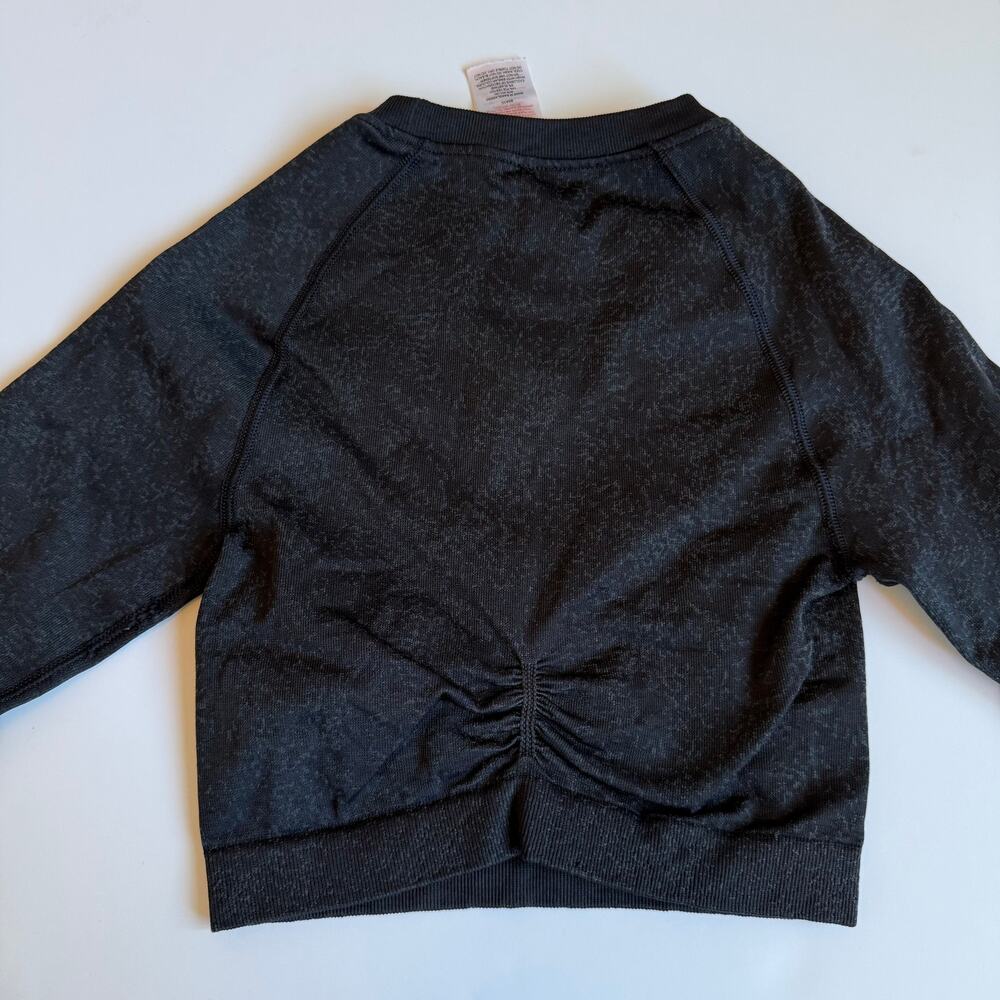 GYMSHARK Womens XS Black Adapt Fleck Seamless Long Sleeve Crop Top - Picture 7 of 7